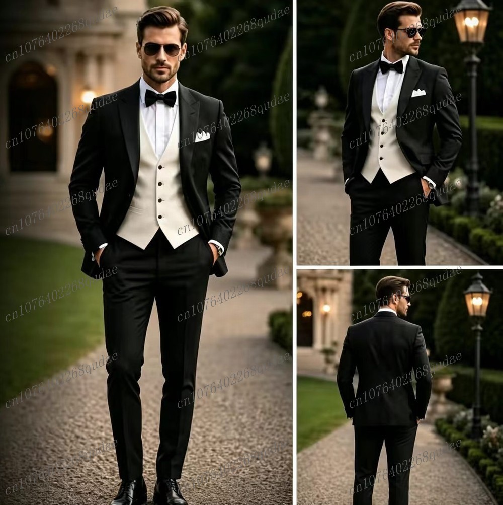 Formal Wear For Men Black Suit - Formal Black And White Men Suit