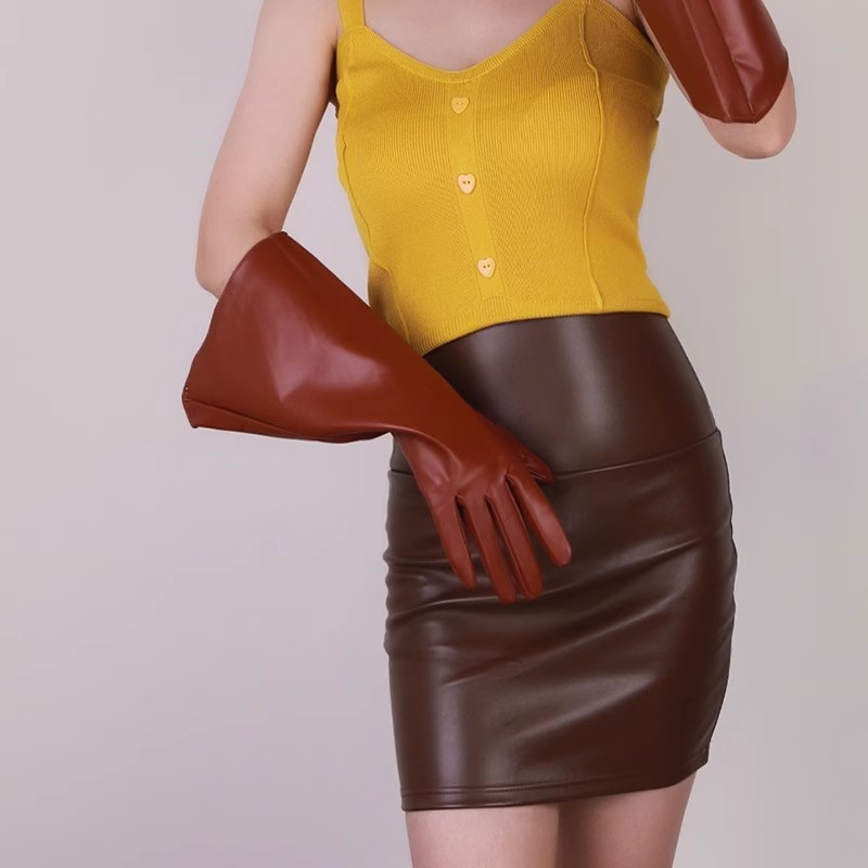 Formal Glove Leather - Women's Fashion PU Leather Wide Sleeve