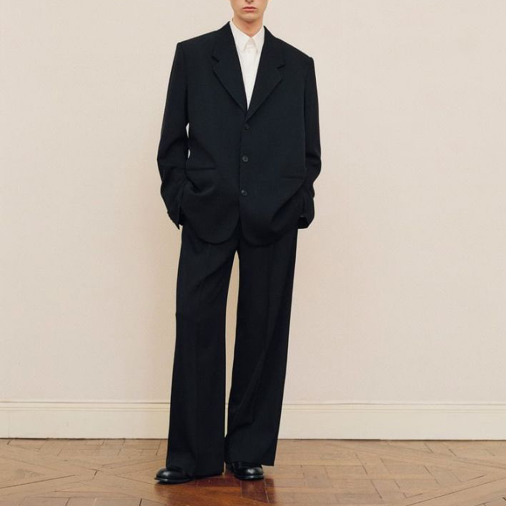 Formal Wear For Men Black Suit - Men's Black Oversized Suit Set Single