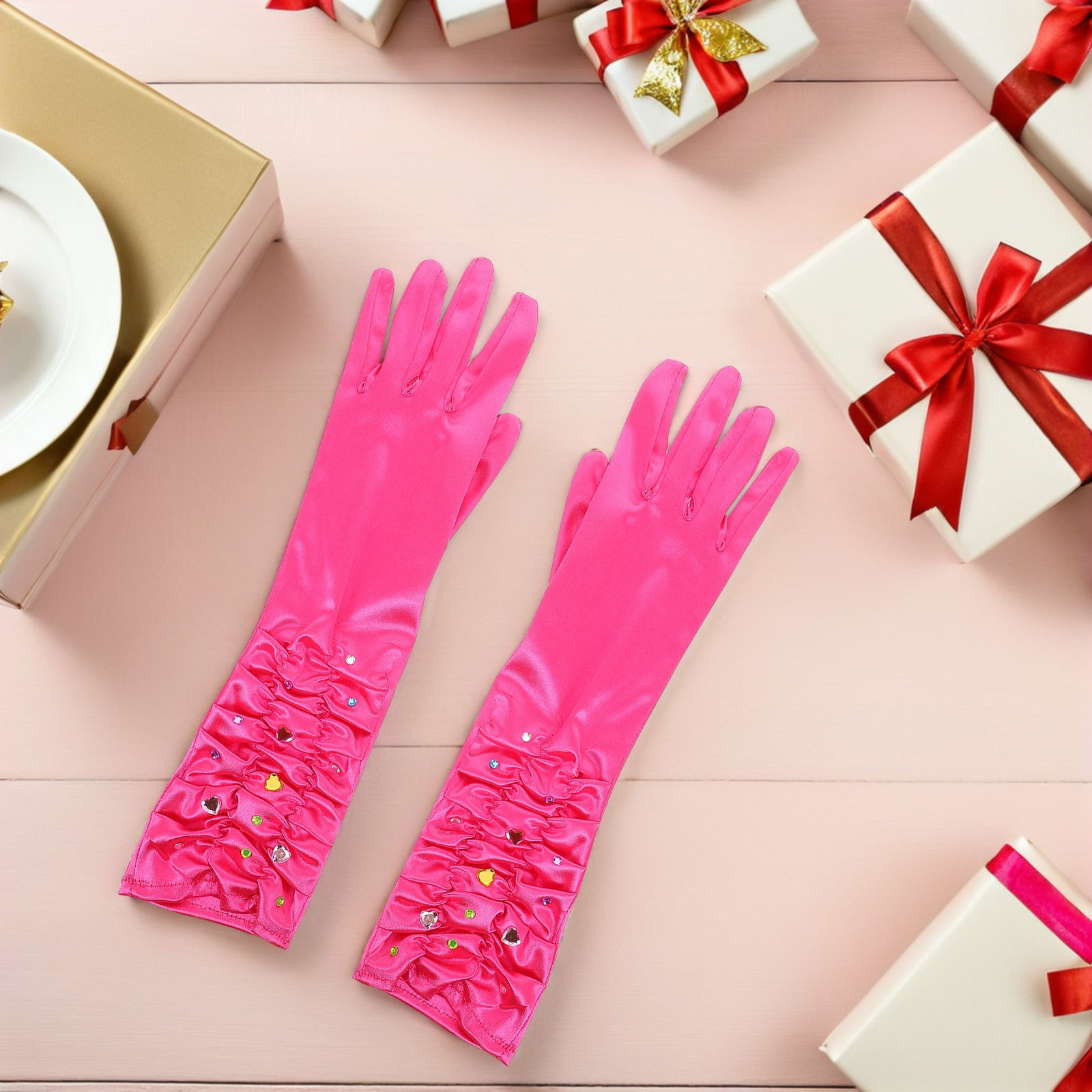 1Set Girls Princess Gloves Lon - đánh giá và giá Formal Glove Leather