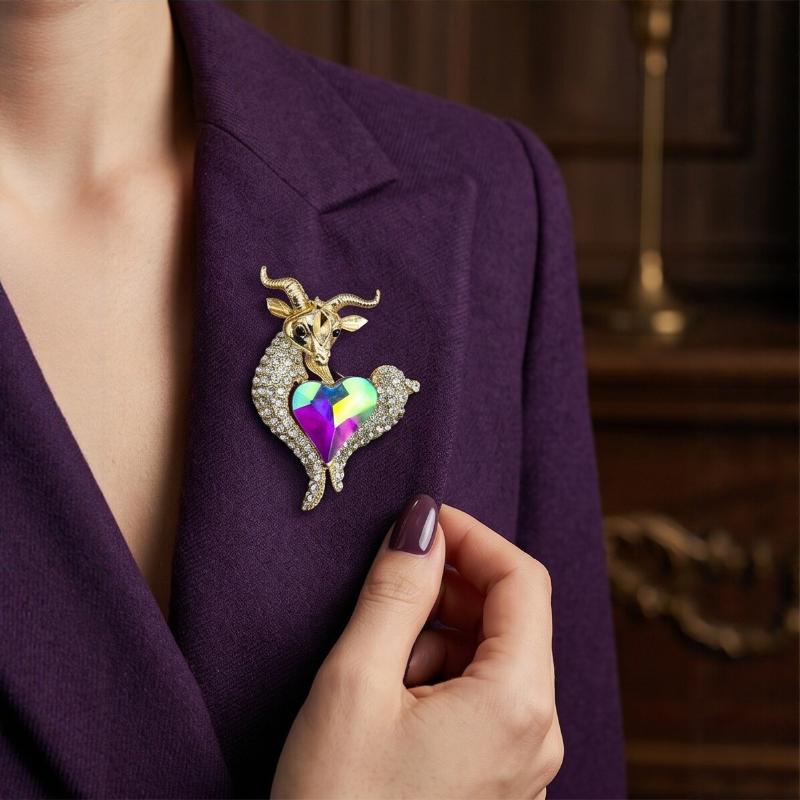 Unique Rhinestone Goat Brooch  - đánh giá và giá Unique Men'S Formal Wear