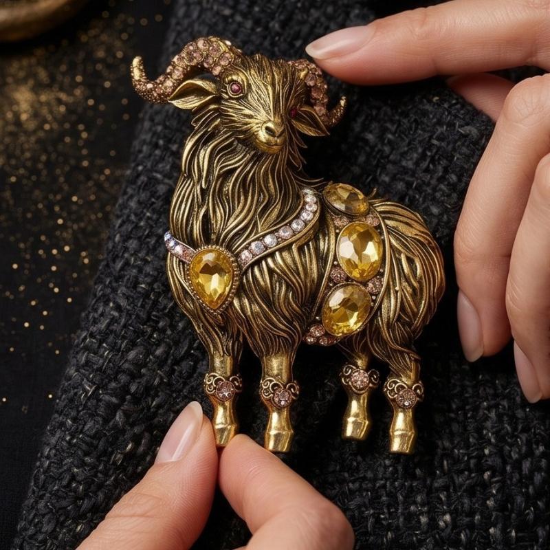 Unique Rhinestone Goat Brooch  - đánh giá và giá Unique Men'S Formal Wear