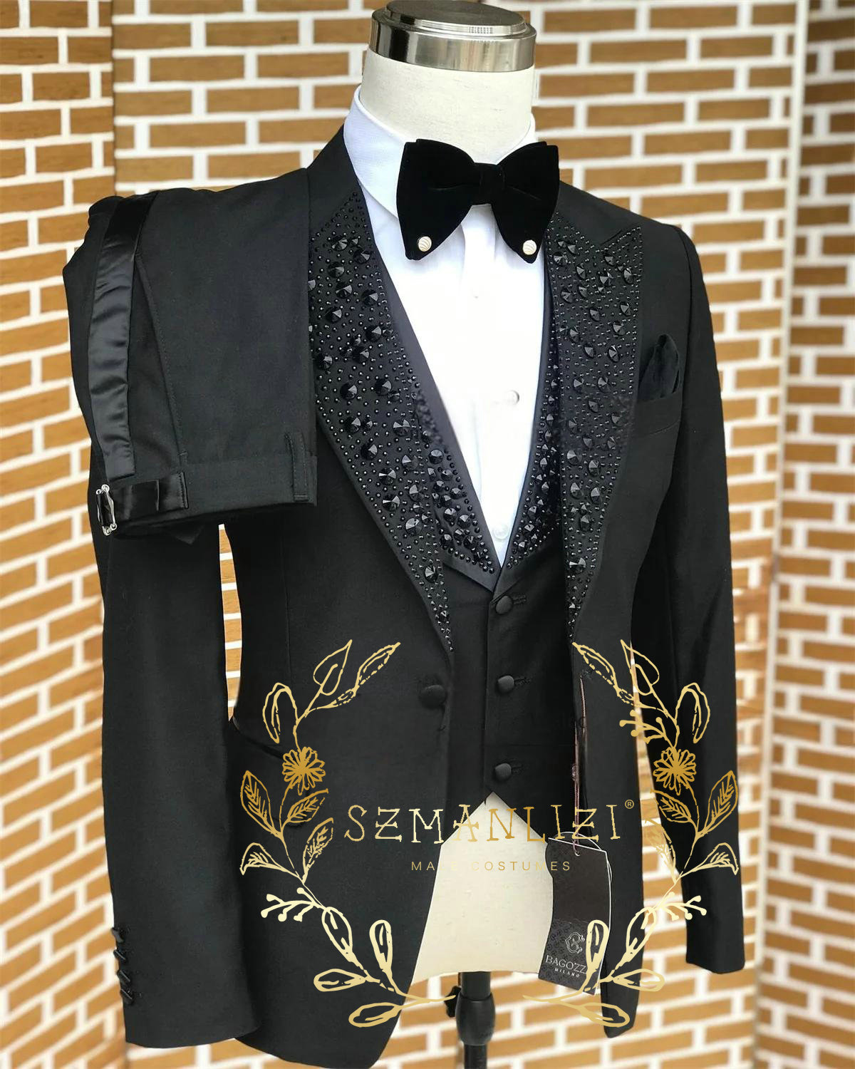 Black Men Suits Luxury Stone C - đánh giá và giá Formal Wear For Men Black Suit