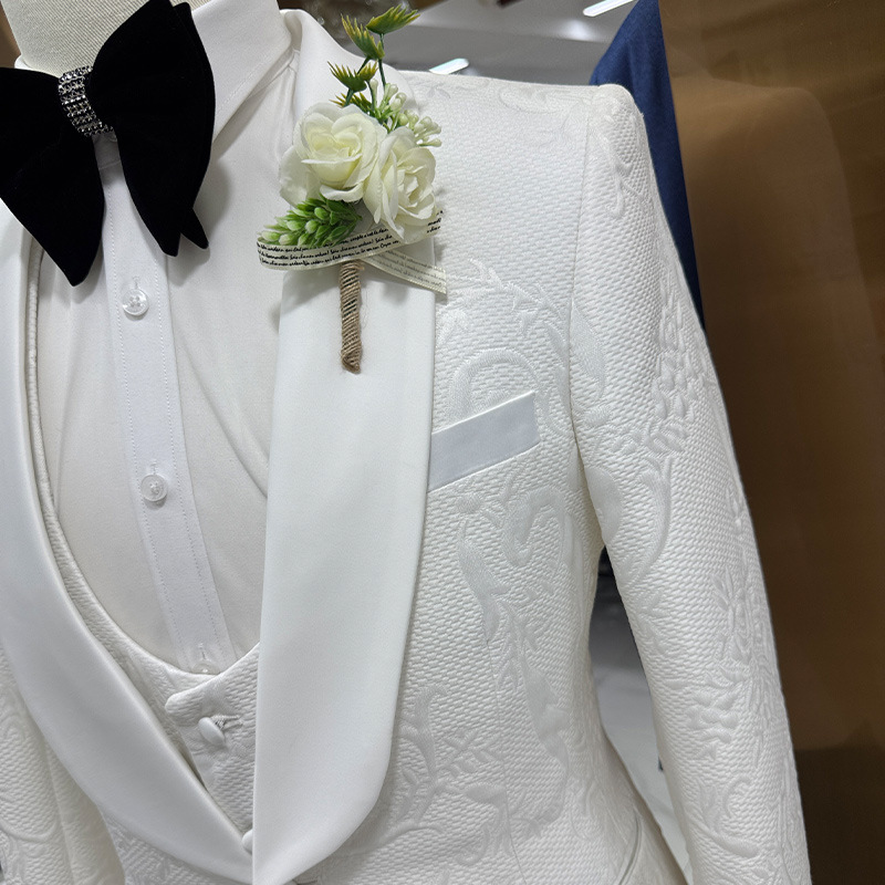 Men Wedding Suit White 3 Piece - đánh giá và giá Formal Wear For Men Black Suit