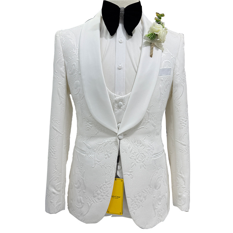 Men Wedding Suit White 3 Piece - đánh giá và giá Formal Wear For Men Black Suit