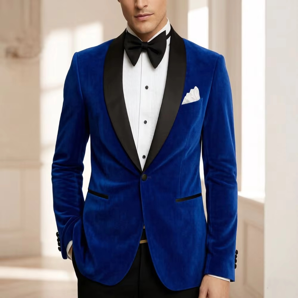 Men Velvet Blazer Slim Fit Sui - đánh giá và giá Formal Wear For Men Black Suit