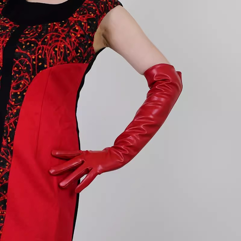 Women's Runway Fashion Red PU  - đánh giá và giá Formal Glove Leather