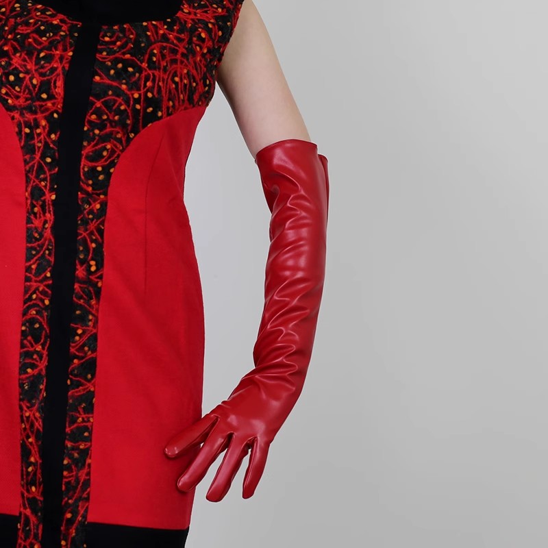 Women's Runway Fashion Red PU  - đánh giá và giá Formal Glove Leather