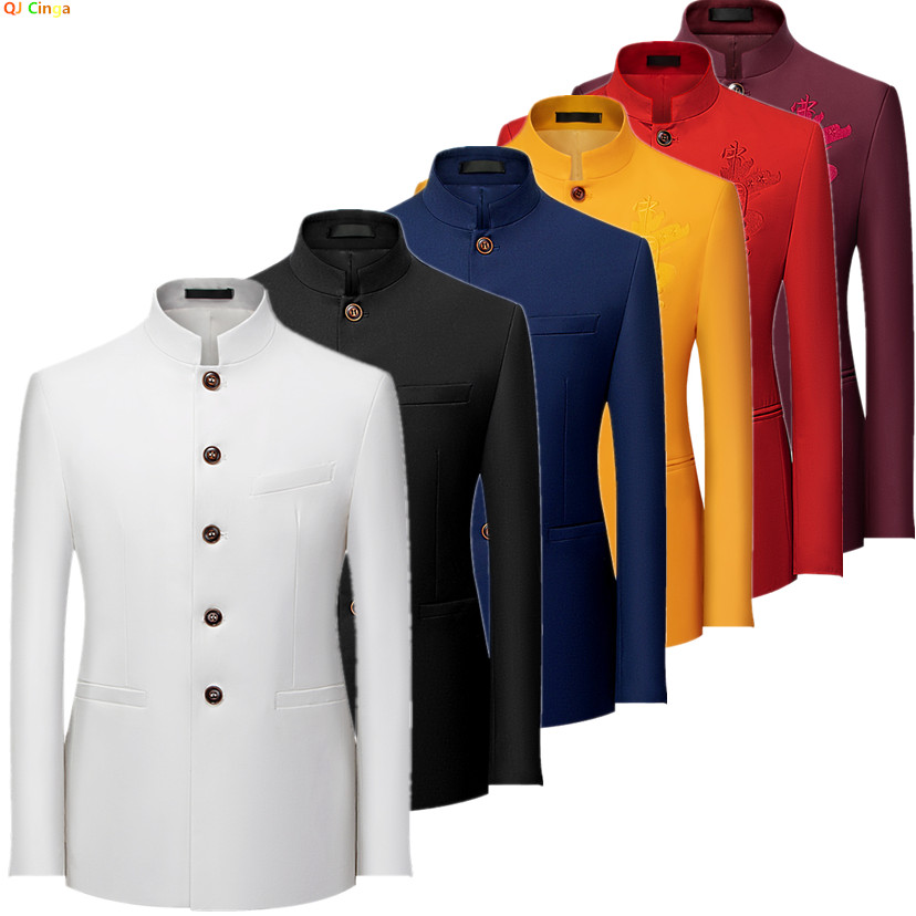 2026 Men's Chinese Style Long  - đánh giá và giá Formal Wear For Men Black Suit