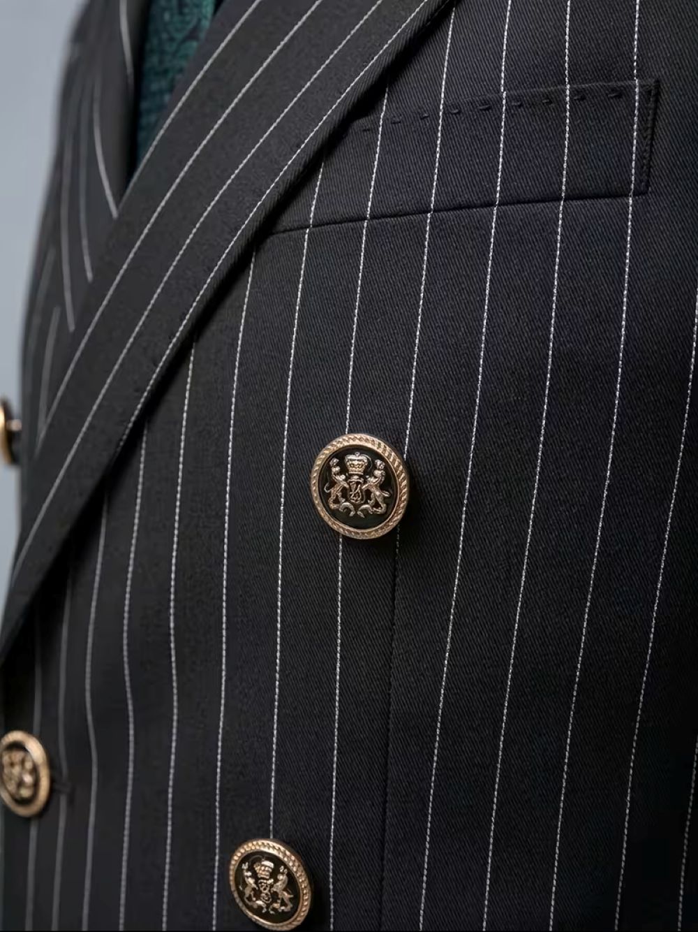  Men's Black Pinstripe Double  - đánh giá và giá Formal Wear For Men Black Suit